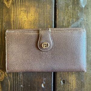 Brown Leather Bifold Wallet Textured Finish